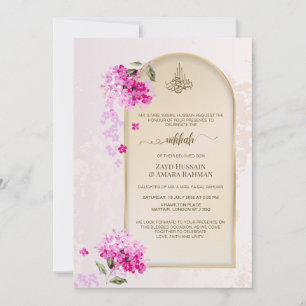 Luxury Nikkah Wedding Invitation   Hydrangeas