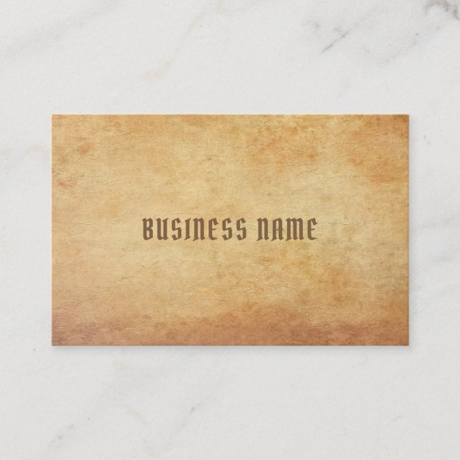 Luxury Nostalgic Old Paper Look Template Premium Business Card (Front)