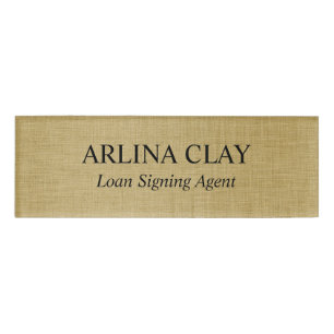 Luxury Notary Public Loan Signing Agent Name Badge