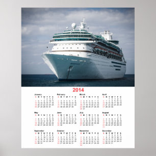 Luxury Ocean Liner Cruise Ship 2014 Calendar Poster