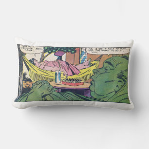 Luxury of Laziness Vintage Comic Panel Lumbar Cushion