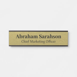 Luxury Office: White Gold Colour Office Door Sign