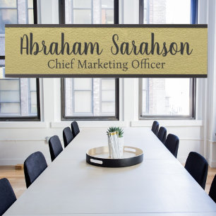 Luxury Office: White Gold Colour Office Door Sign