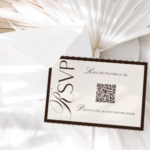 Luxury Old Money Brown Beige RSVP Card