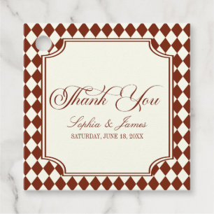 Luxury Old Money Burgundy Vintage Wedding Favour Tags