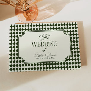 Luxury Old Money Olive Green Vintage Wedding Guest Book