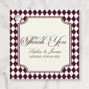Luxury Old Money Wine Ivory Vintage Wedding Favour Tags