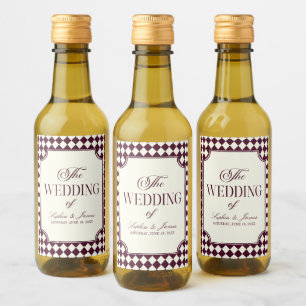 Luxury Old Money Wine Ivory Vintage Wedding Label