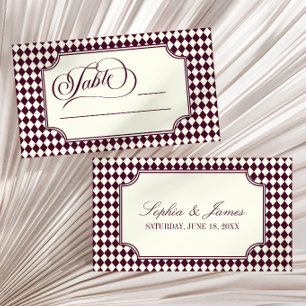 Luxury Old Money Wine Ivory Vintage Wedding Place Card