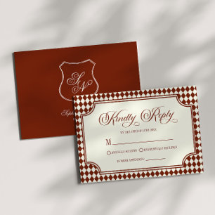 Luxury Old Money Wine Vintage Ivory Wedding RSVP Card