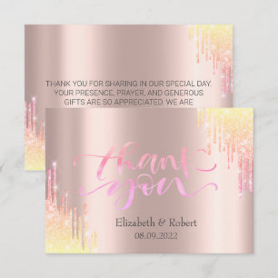 Luxury Ombre Glitter Drips  Thank You Card