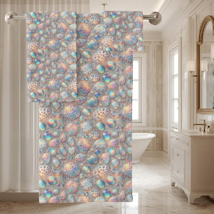 Luxury Opal DIamond Snow Leopard Print Towel Set