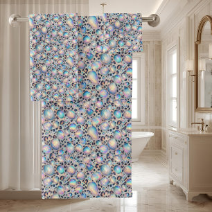 Luxury Opal DIamond Snow Leopard Print Towel Set