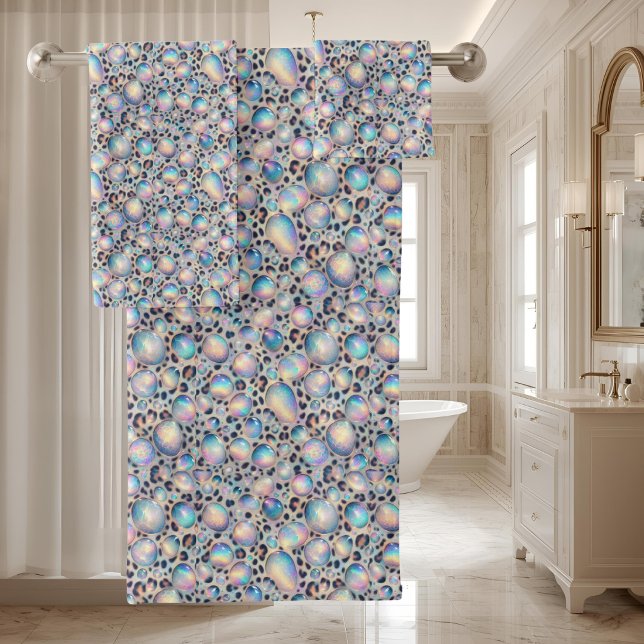 Luxury Opal DIamond | Snow Leopard Print Towel Set (Creator Uploaded)