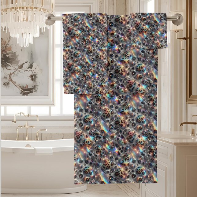 Luxury Opal DIamond | Snow Leopard Print Towel Set (Creator Uploaded)