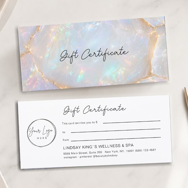 Luxury Opal Holographic Logo Gift Certificate (Luxury Opal Holographic Logo Gift Certificate)
