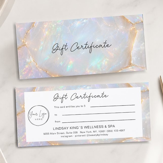 Luxury Opal Holographic Logo Gift Certificate (Luxury Opal Holographic Logo Gift Certificate)