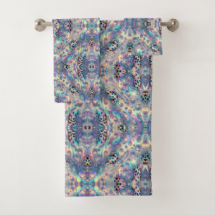 Luxury Opal Leopard Print Pattern Bath Towel Set