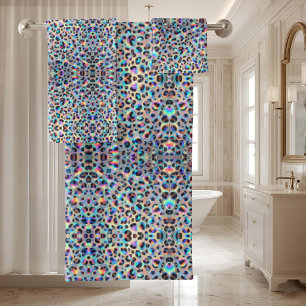 Luxury Opal Leopard Print Towel Set