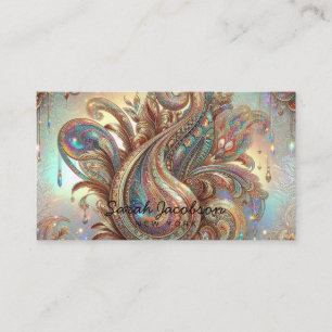 Luxury Opal Paisley Diamond  Business Card