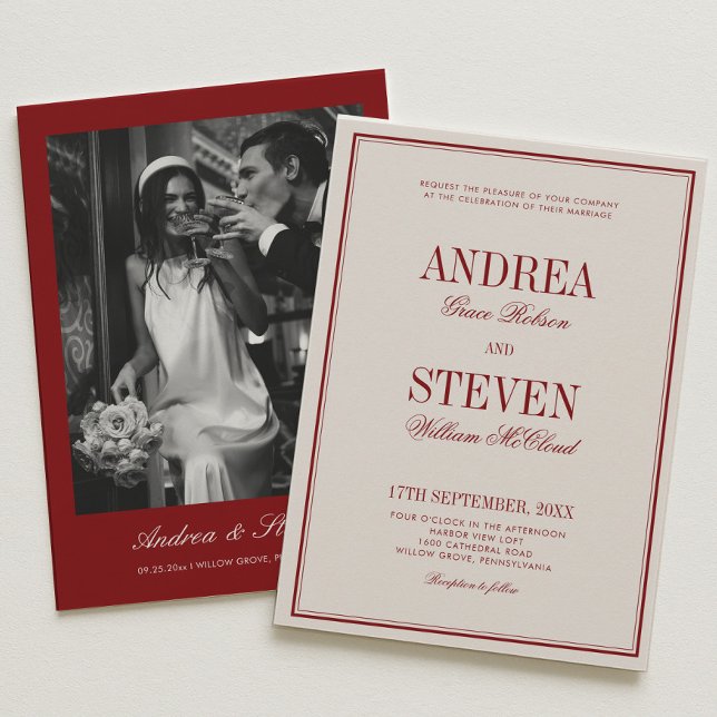 Luxury Opera Deep Red Wedding  Invitation (Creator Uploaded)