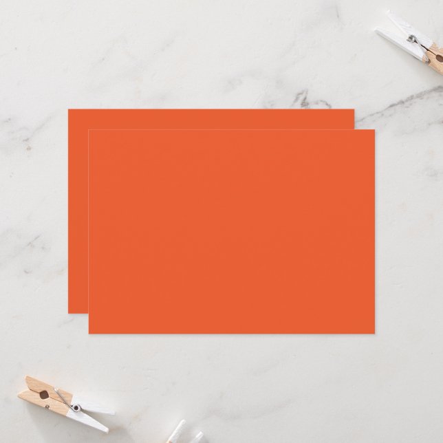 Luxury Orange Minimalist Invitations (Front/Back In Situ)