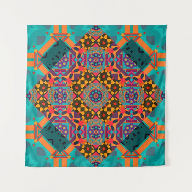 Luxury ornamen arabesque seamless pattern tapestry (Front)