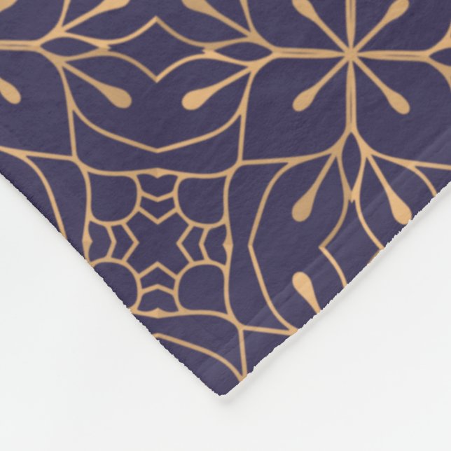 Luxury Ornamental Background In Gold Colour  Fleece Blanket (Corner)