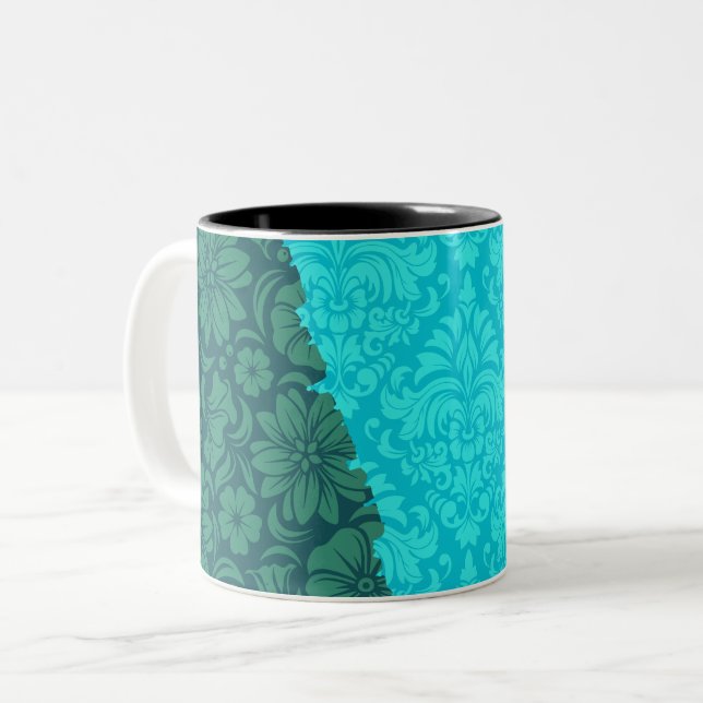 Luxury Ornamental Elements Two-Tone Coffee Mug (Front Left)