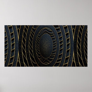 Luxury paper cut backgrounds with golden line and poster