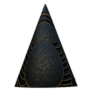 Luxury Paper Cut Golden Backgrounds. Party Hat