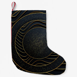 Luxury Paper Cut Golden Backgrounds. Small Christmas Stocking