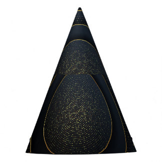 Luxury Paper Cut: Golden Gradient. Party Hat