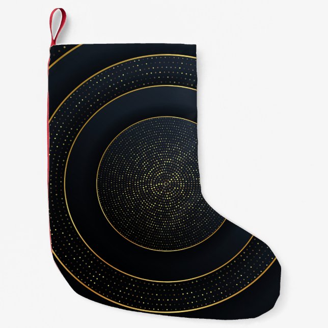 Luxury Paper Cut: Golden Gradient. Small Christmas Stocking (Front)