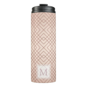 Luxury pattern Rose Gold Monogram Thermal Tumbler