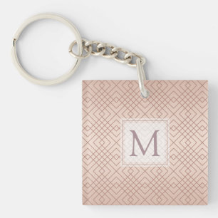 Luxury pattern Rose Gold Personalised Key Ring