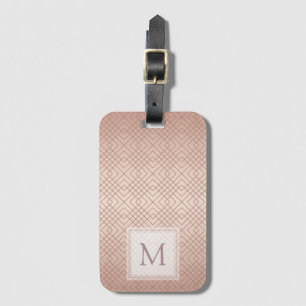 Luxury pattern Rose Gold Personalised Luggage Tag