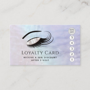 Luxury pearl diamond lashes makeup eye holographic loyalty card