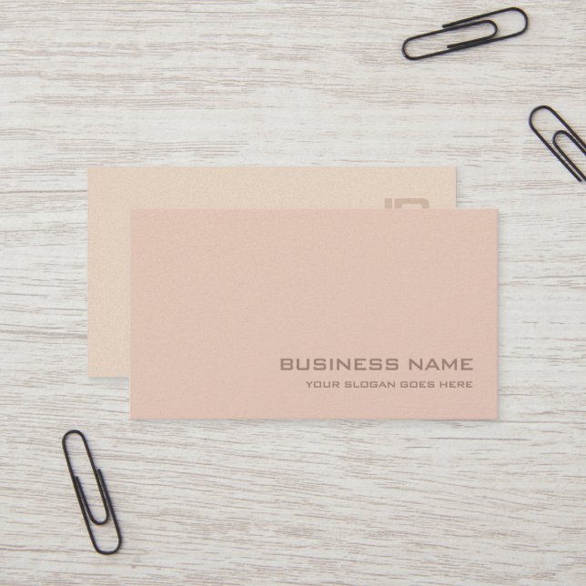 Luxury Pearl Finish Salon Elite Monogram Plain Business Card (Front/Back In Situ)