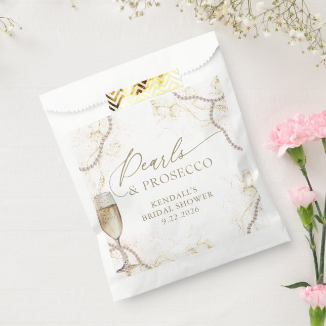 Luxury Pearls and Prosecco Bridal Shower Favour Bags (Sealed)