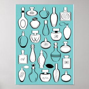 Luxury perfumes framed print - blue