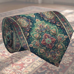 Luxury Persian Designer Rug Faux Silk Neck Tie