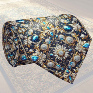 Luxury Persian Designer Rug Faux Silk Neck Tie