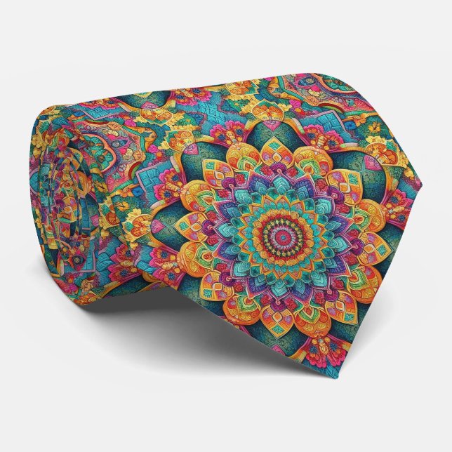 Luxury Persian Designer Style | Faux Silk Neck Tie (Rolled)