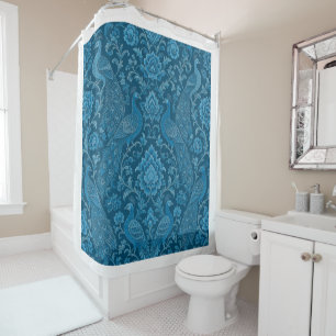 Luxury Persian This Rich Peacock Blue Pattern Shower Curtain