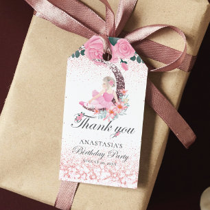 Luxury Personalised Birthday Ballerina Moon Gift Tags