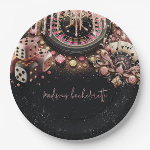 Luxury Personalised Casino Bachelorette Paper Plate