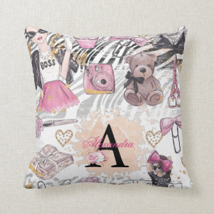 Luxury Personalised Girl Boss Cushion