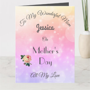 Luxury personalised Mother's Day Card