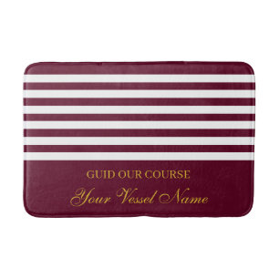 Luxury Personalised Nautical Stripes Boat Name Bath Mat